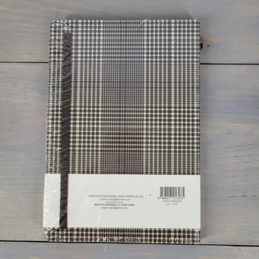 Cartia Fashionable Fabric Cover Notebook Fabric Houndstooth Ruled 160 Ivory Pg